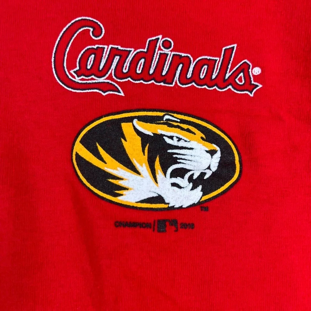 St. Louis Cardinals Missouri Tigers Shirt Mens 2XL XXL Red Short Sleeve MLB NCAA - Picture 7 of 11